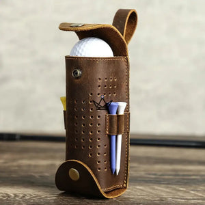 Étui à balle de golf en cuir personnalisable – Voyageur Tee Golf - [] - sac golf personnalisable - Cadeau, Noël, Anniversaire, Original, Fête des pères, fête des mères - Atelier Atypique