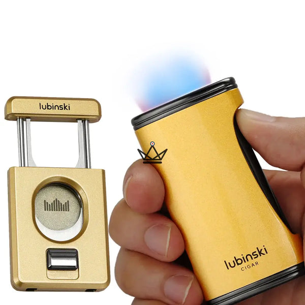 Deluxe Torch Lighter &amp; Cigar Cutter Pack - Apollo King