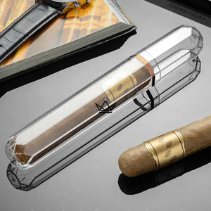 Tube à cigare en acrylique transparent – Prisme - [] - etui cigare - Cadeau, Noël, Anniversaire, Original, Fête des pères, fête des mères - Atelier Atypique