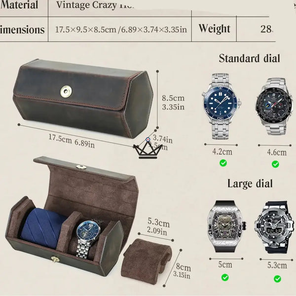 Personalisierbares Reiseetui aus Leder für Uhr und Krawatte - GENTLEMAN COMPACT Reiseetui