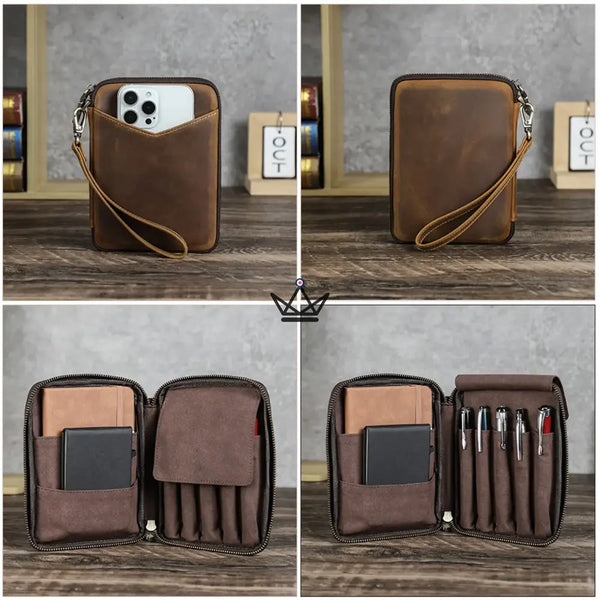 Leder-Taschenorganizer - Stifte & Notizbücher anpassbar - VOYAGEUR Plume