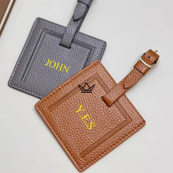 Personalisierbarer Gepäckanhänger aus Leder – Voyageur-Wappen