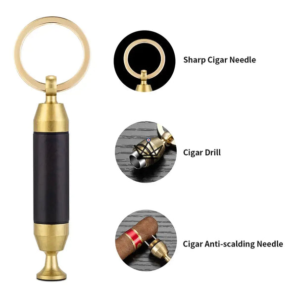 Goldener 2-in-1-Zigarrenbohrer-Schlüsselanhänger mit Nadel — SCEPTRE – 6/9