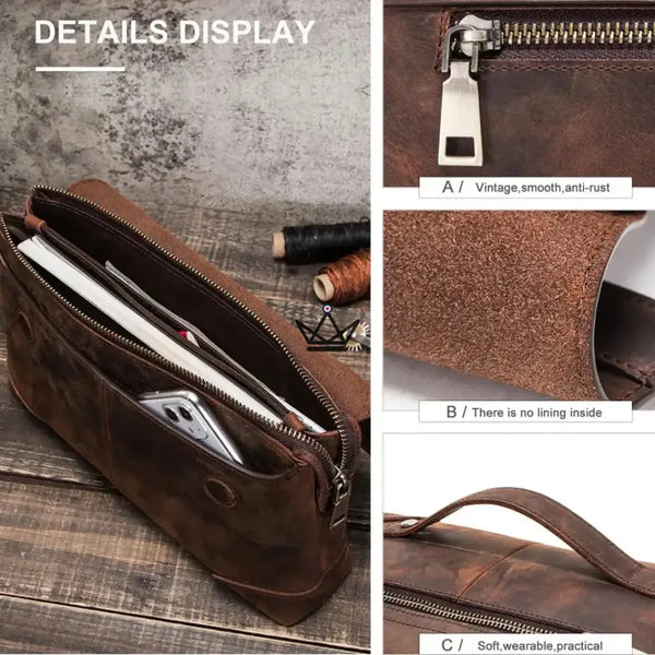 Personalisierbare iPad mini-Organizer-Tasche aus Leder mit Handschlaufe — Voyageur MANUSCRIT – 6/10
