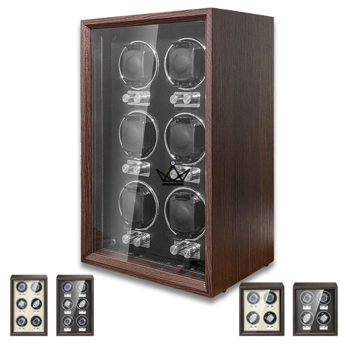 Uhrenbeweger EBONY LUXE — Holz, 4 bis 6 Uhren, unabhängige Rotoren