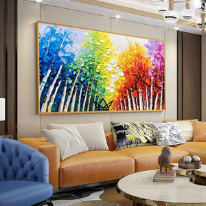 Peinture à l'huile sur toile XXL - Essence de forêt - [] - toile - Cadeau, Noël, Anniversaire, Original, Fête des pères, fête des mères - Atelier Atypique
