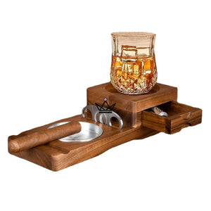 Set Cendrier Cigare - Whisky Wood Elite - ["cadeau-fete-des-peres","cadeau-retraite","maj-filtre"] - Cendrier - Cadeau, Noël, Anniversaire, Original, Fête des pères, fête des mères - Atelier Atypique